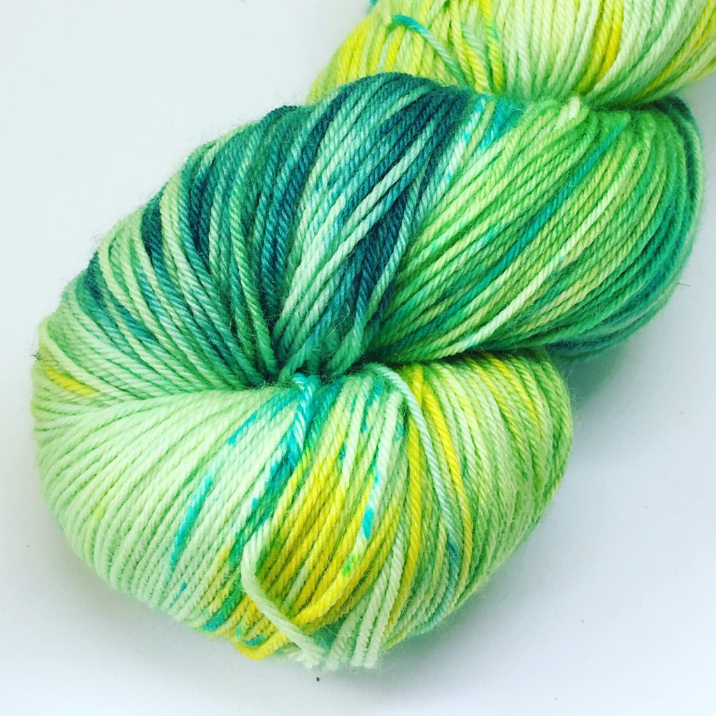 Blue patch dyed sock yarn, 4 ply hand dyed yarn, merino nylon wool