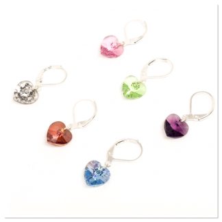 Swarovski heart stitch markers, knitting markers, crochet markers, row counters, set of 6