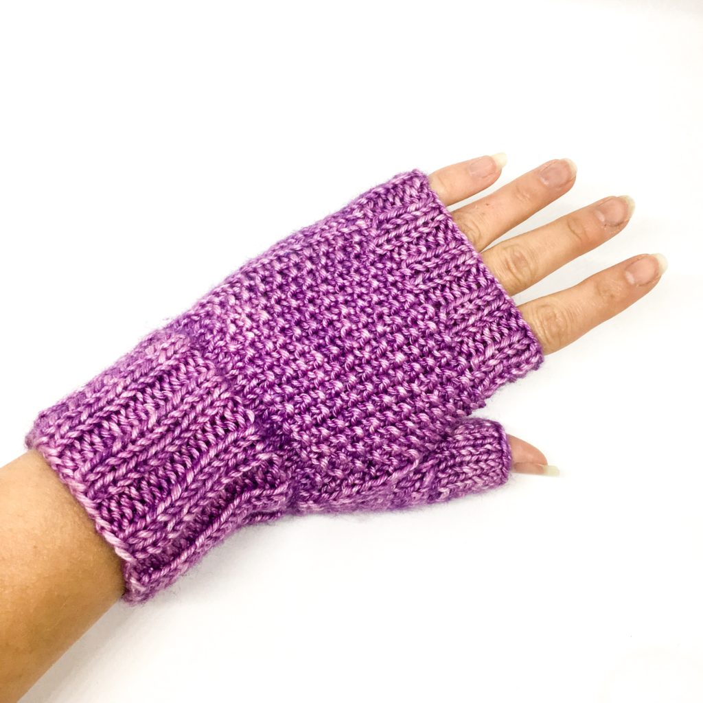 Merino silk knitted gloves, hand dyed yarn, luxury fingerless gloves