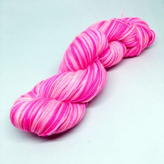 Pink stripy sock yarn, 4 ply self striping yarn, merino and nylon