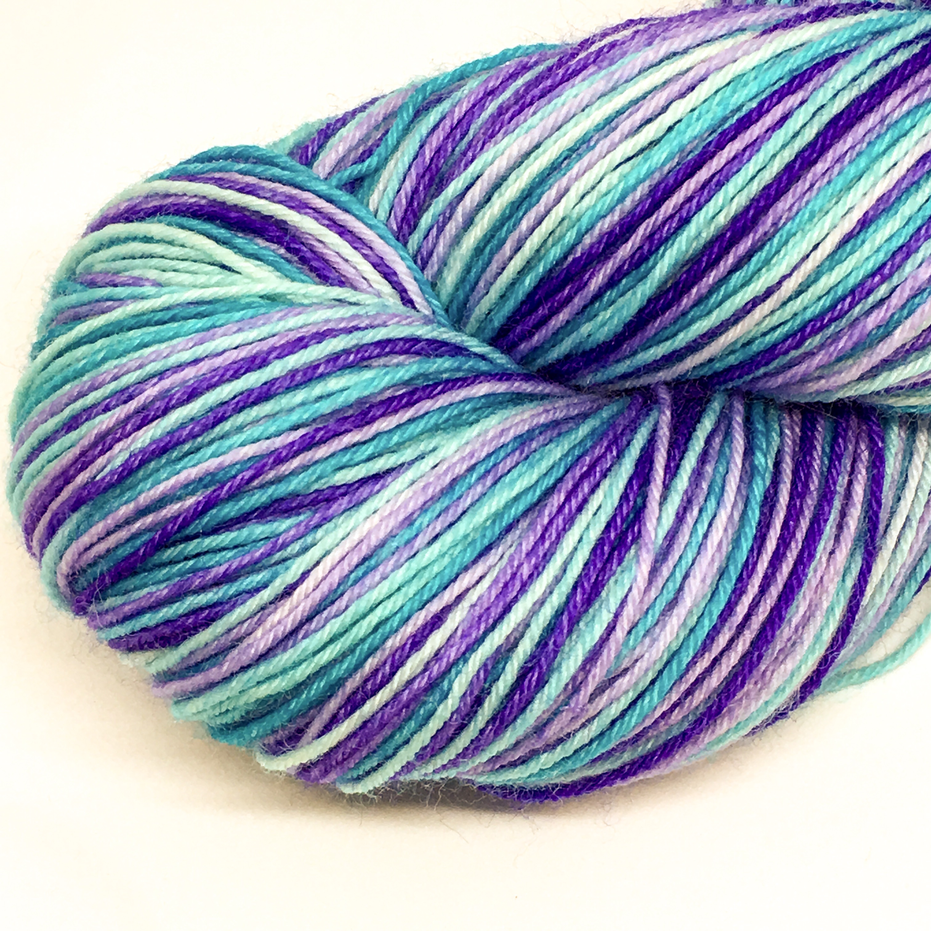 Self striping jewel tone sock yarn, 100g, sparkly or plain, hand dyed yarn