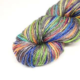 Stormy rainbow sock yarn, self striping 4 ply, hand dyed rainbow yarn