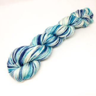 Hand dyed DK, 100% merino patch dyed yarn, blue tones DK