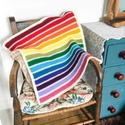 Rainbow stripe car seat square, rainbow baby blanket, stripy rainbow blanket