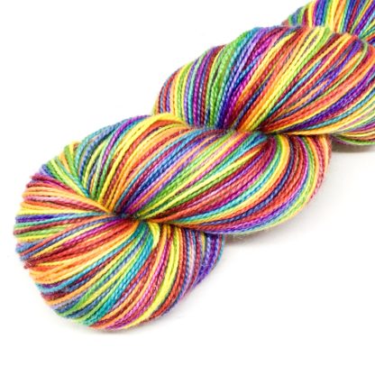 Rainbow merino yarn, bright 4 ply hand dyed yarn, rainbow sock yarn, sparkly yarn, silk yarn