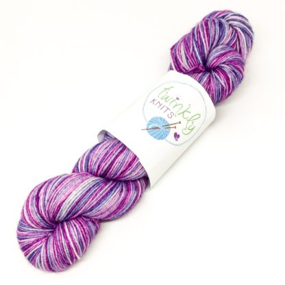 Purple self striping sock yarn, 2 stripe purple merino nylon yarn, hand dyed sock yarn, stripy sock yarn, made to order
