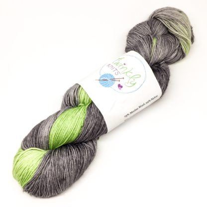 Peridot flash merino and nylon 4 ply sock yarn, 100g hand dyed yarn, sparkly or plain