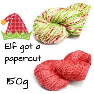 Christmas yarn box, 150g skein set, Elf got a Paper cut