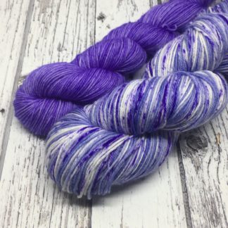 Speckled sock yarn, mystery yarn box, 150g merino sock wool, yarn skein set, Purple Haze