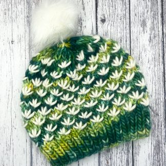 Chunky Merino knitted hat Green