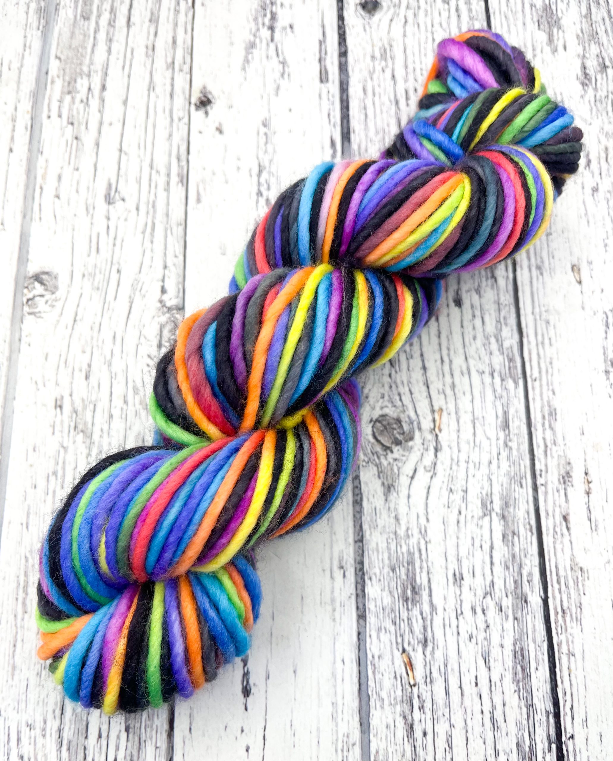 Merino chunky yarn Dark Rainbow