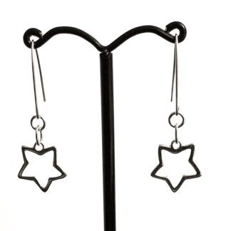 Sterling silver star earrings, dangly star earrings, star charm