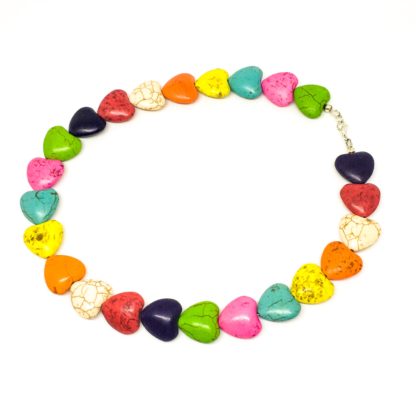 Howlite rainbow necklace, Boho style, chunky necklace