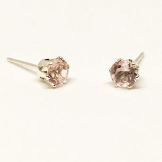 4mm Rose Quartz gemstone studs, sterling silver stud earrings