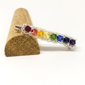 Rainbow Swarovksi brooch, colourful pin, Boho badge, LGBT,