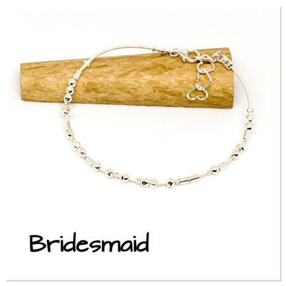 Bridesmaid bracelet, sterling silver and leather bracelet, Morse code bracelet, wedding jewellery, bridesmaid gift, hidden message