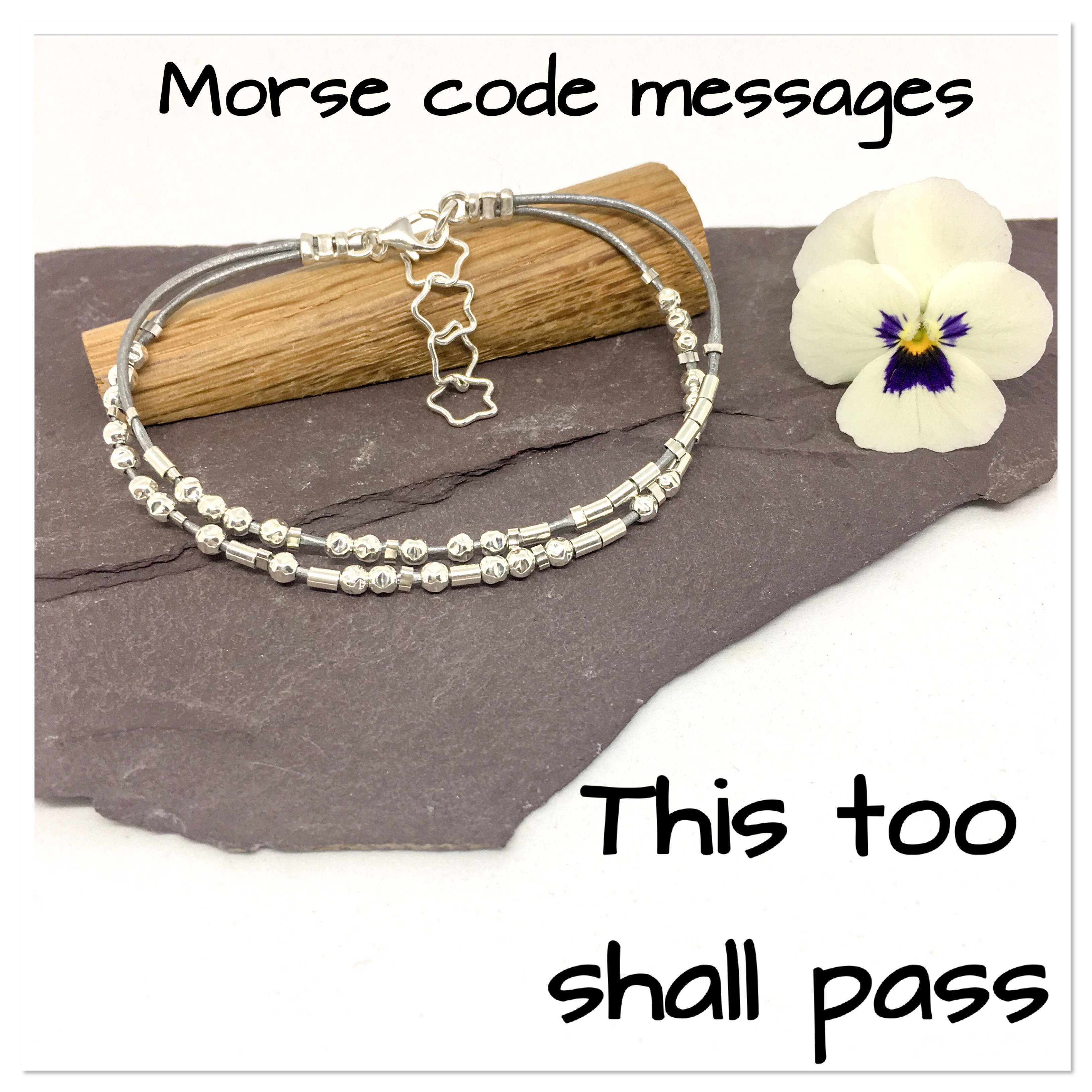 Morse Code Secret Hidden Message I Love You Card Friendship Couple Bracelet  Gift | eBay