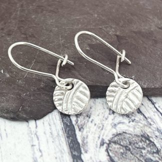 Sterling silver 9mm wool ball dangly earrings
